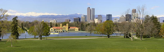 Denver Skyline From City Park Panorama Wall Mural