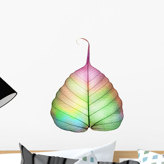 Abstract Colorful Leaf White Wall Decal