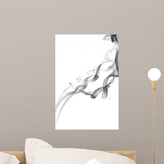 Abstract Grey Smoke Isolated Wall Mural