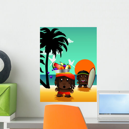 Beach character vector Wall Mural