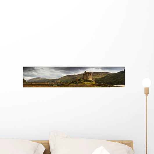 Landscape With A Castle On A Hill And A Stone Bridge Over A River Wall Mural