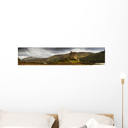 Landscape With A Castle On A Hill And A Stone Bridge Over A River Wall Mural