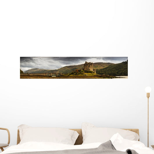 Landscape With A Castle On A Hill And A Stone Bridge Over A River Wall Mural