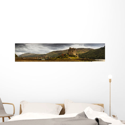 Landscape With A Castle On A Hill And A Stone Bridge Over A River Wall Mural