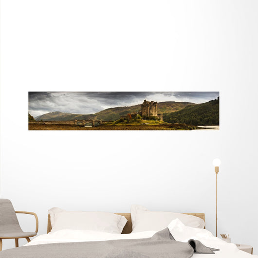 Landscape With A Castle On A Hill And A Stone Bridge Over A River Wall Mural