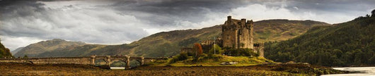 Landscape With A Castle On A Hill And A Stone Bridge Over A River Wall Mural