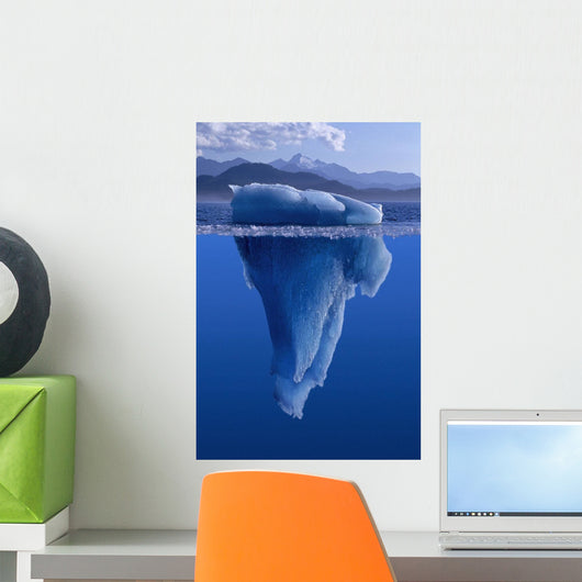 View Of An Iceberg Above And Below The Surface Of The Water Wall Mural