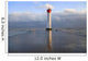 Lighthouse reflected on a wet pier on a stormy day by lake ontario Wall Mural