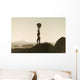 Silhouette Female Surfer Wall Decal