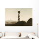 Silhouette Female Surfer Wall Decal