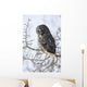 Close Up Of A Great Gray Owl Perched In A Tree Wall Mural