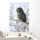 Close Up Of A Great Gray Owl Perched In A Tree Wall Mural