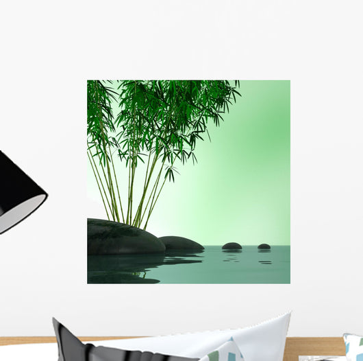 Bamboo Plant and Stones Wall Mural