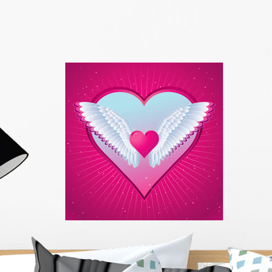 pink heart Wall Mural
