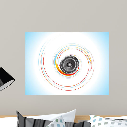 abstract sound with colorful wave illustration Wall Mural