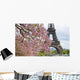 Spring in Paris. Blossoming jacarandas and the Eiffel Tower Wall Mural