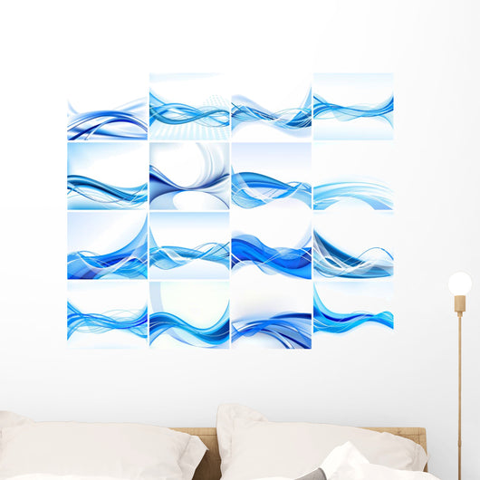 Set of abstract blue  backgrounds vector Wall Mural