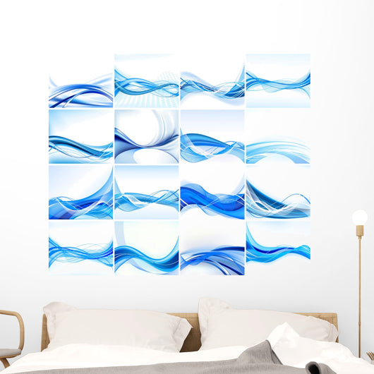 Set of abstract blue  backgrounds vector Wall Mural