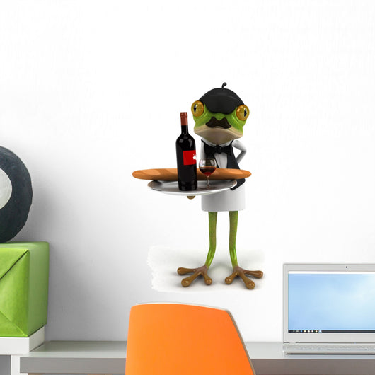 French Frog Waiter Wall Decal