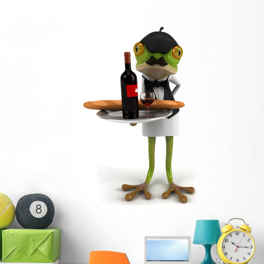French Frog Waiter Wall Decal