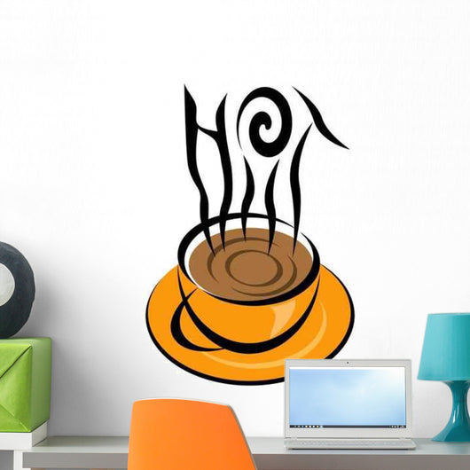 Hot Coffee Illustration Wall Decal