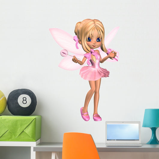 Cute Toon Ballerina Fairy Wall Decal