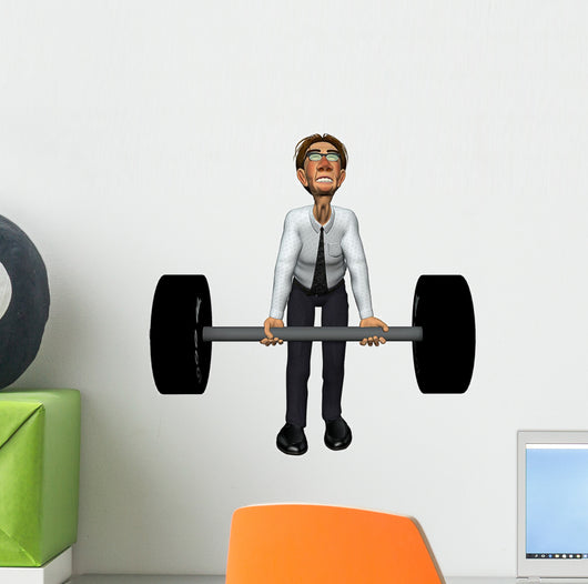 3D Businessman Heavy Gym Wall Decal