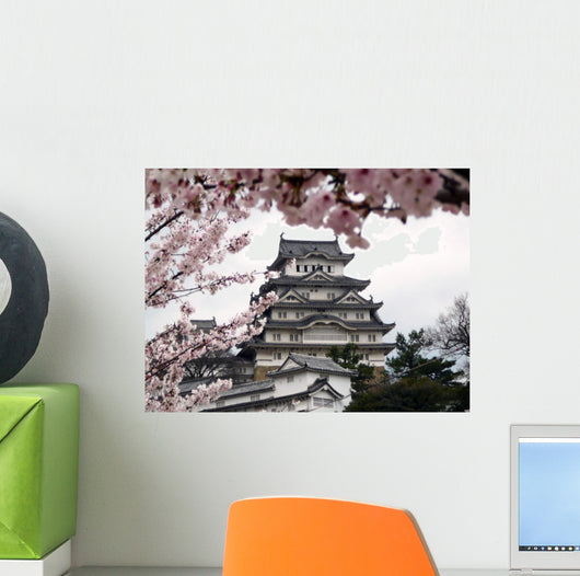 Japanese Castle During Cherry Blossom Wall Mural