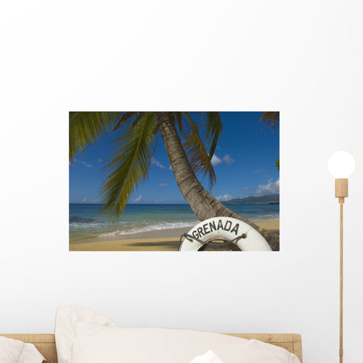 Caribbean, Grenada, Life buoy with Grenada written on it Wall Mural