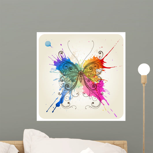 Vector Decorative Butterfly Wall Decal