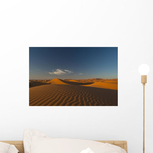 Morocco, Sand dune at dusk near Merzouga in Sahara Desert Wall Mural