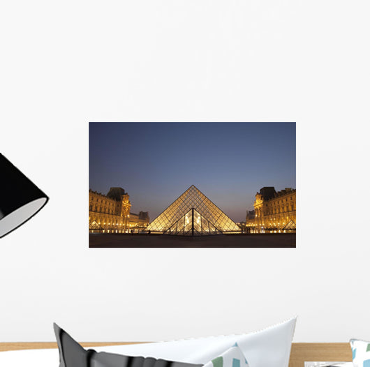 France, Glass pyramid of Louvre Museum Wall Mural