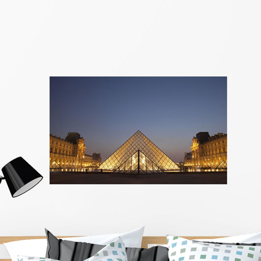 France, Glass pyramid of Louvre Museum Wall Mural