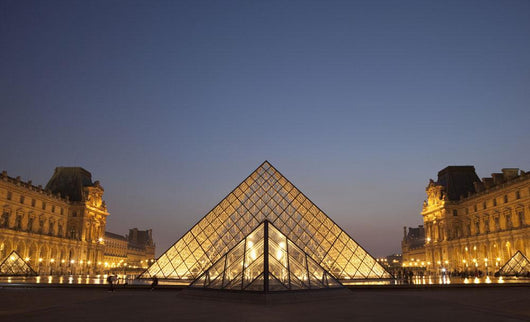 France, Glass pyramid of Louvre Museum Wall Mural
