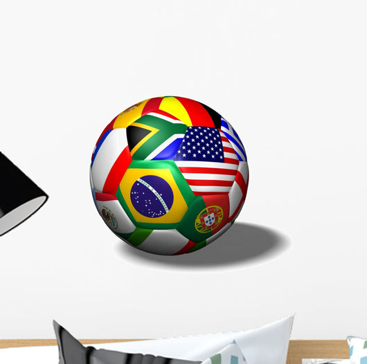 Soccer Ball Flags Wall Decal