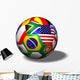 Soccer Ball Flags Wall Decal