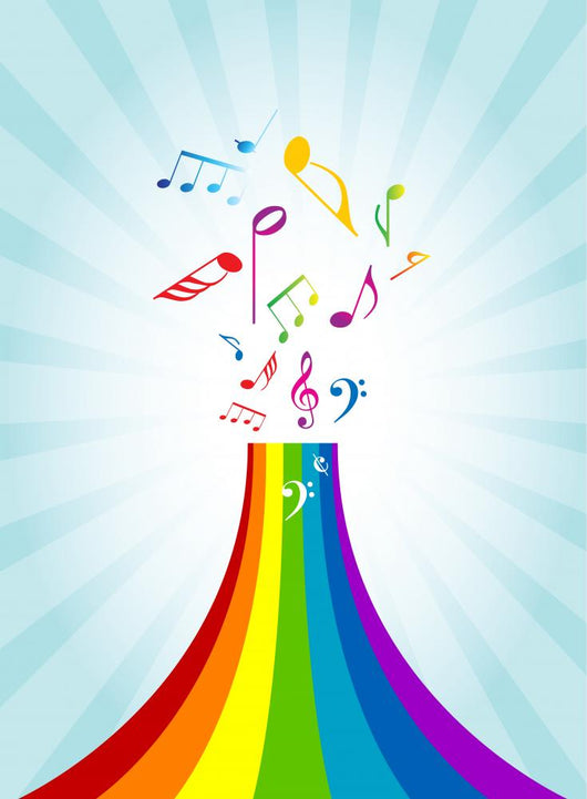 Abstract with Vibrant Notes Wall Decal