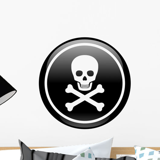 Skull On Button Wall Decal