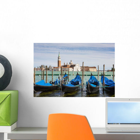 Boats anchored at marina Wall Mural