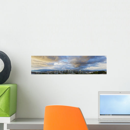 Panoramic Of Sunset Over Downtown;Vancouver British Columbia Canada Wall Mural