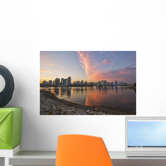 Sunset over False Creek Wall Decal 2