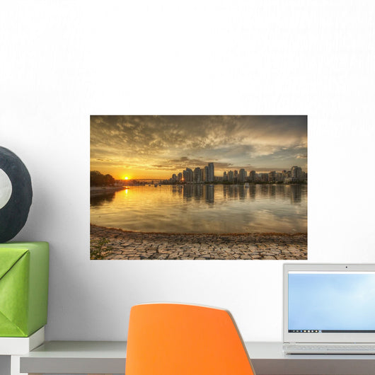 Sunset over False Creek Wall Decal 1