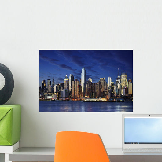 New York city manhattan taken from jersey side - hoboken Wall Mural