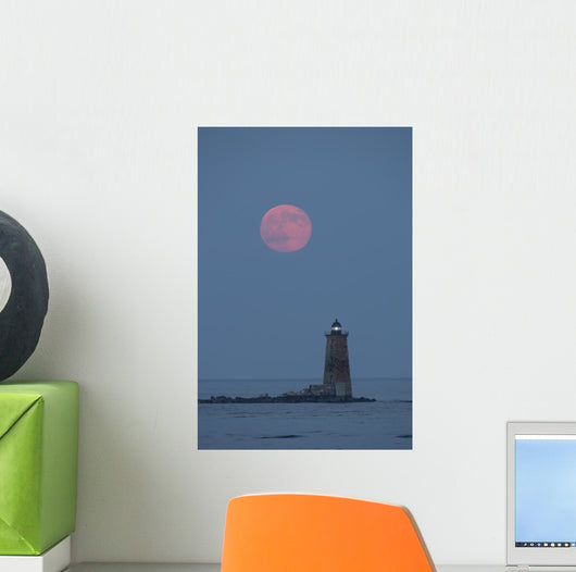 Large Red Moon over Wall Mural
