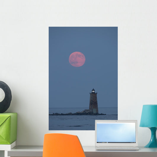 Large Red Moon over Wall Mural