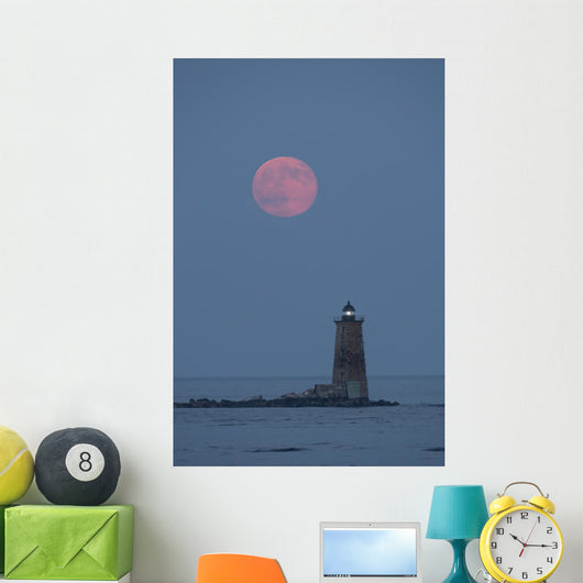 Large Red Moon over Wall Mural