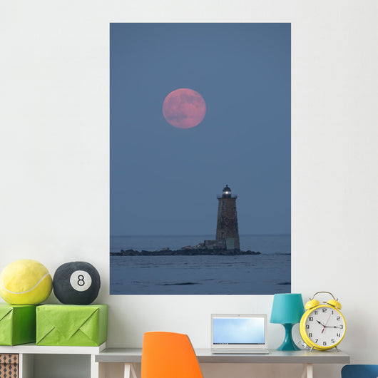 Large Red Moon over Wall Mural
