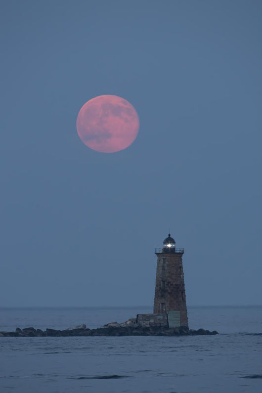 Large Red Moon over Wall Mural