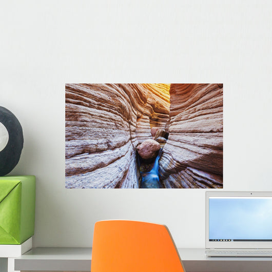 Flowing Stream Among Amazing Rock Formations Wall Mural