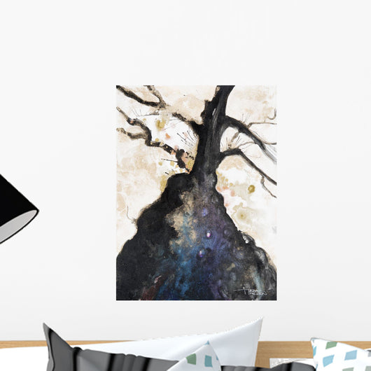Abstract Watercolor Painting Of A Tree And Its Branches Wall Mural